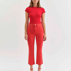 DAZE Shy Girl Raw Cut High Rise- Cherry