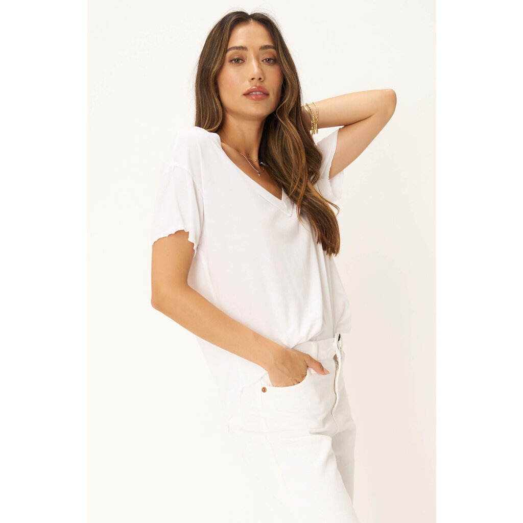 Project Social T Baltimore V Neck Tee - Colors - White & Navy