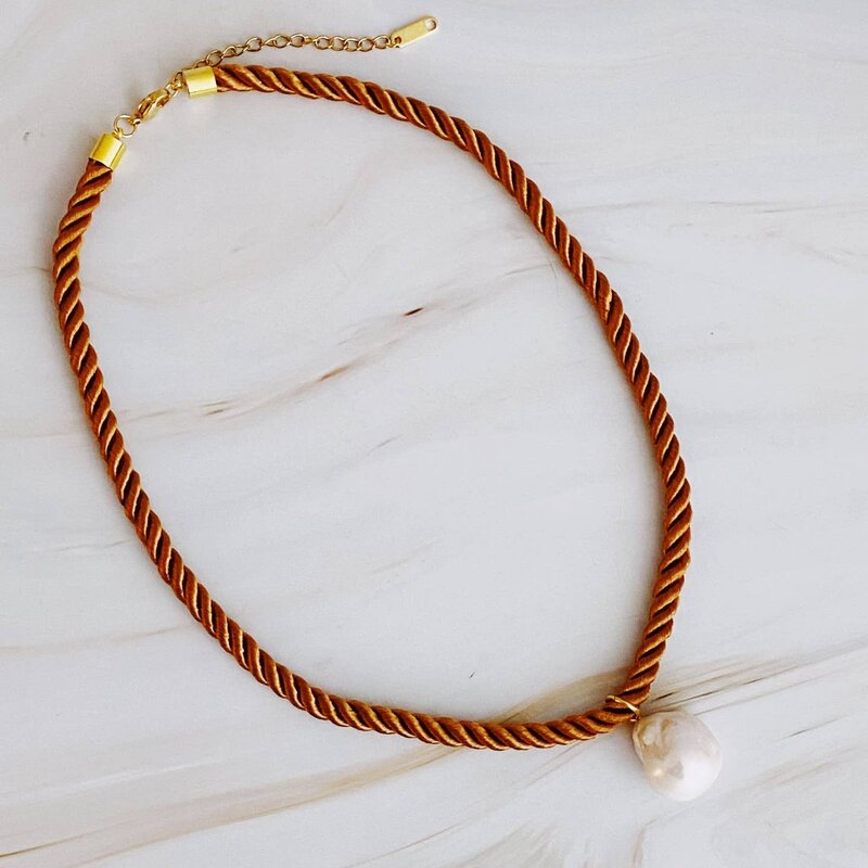 Ellison+Young Satin Rope Baroque Pearl Necklace