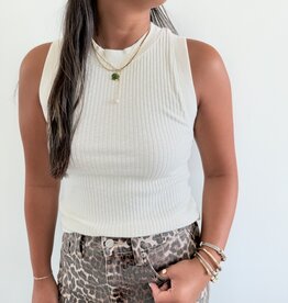 Project Social T Player Racerback Rib Tank - Cream