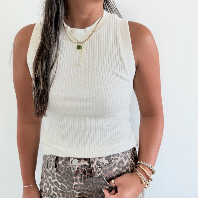 Project Social T Player Racerback Rib Tank - Cream