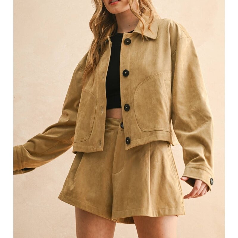 Miou Muse Suede Jacket With Pockets