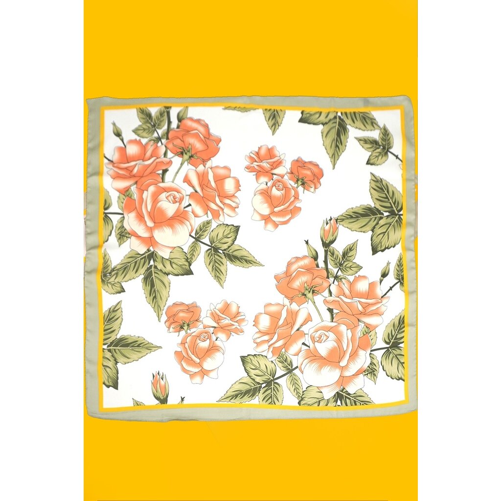 JOSSLYN Large Floral Print Bandana Scarf