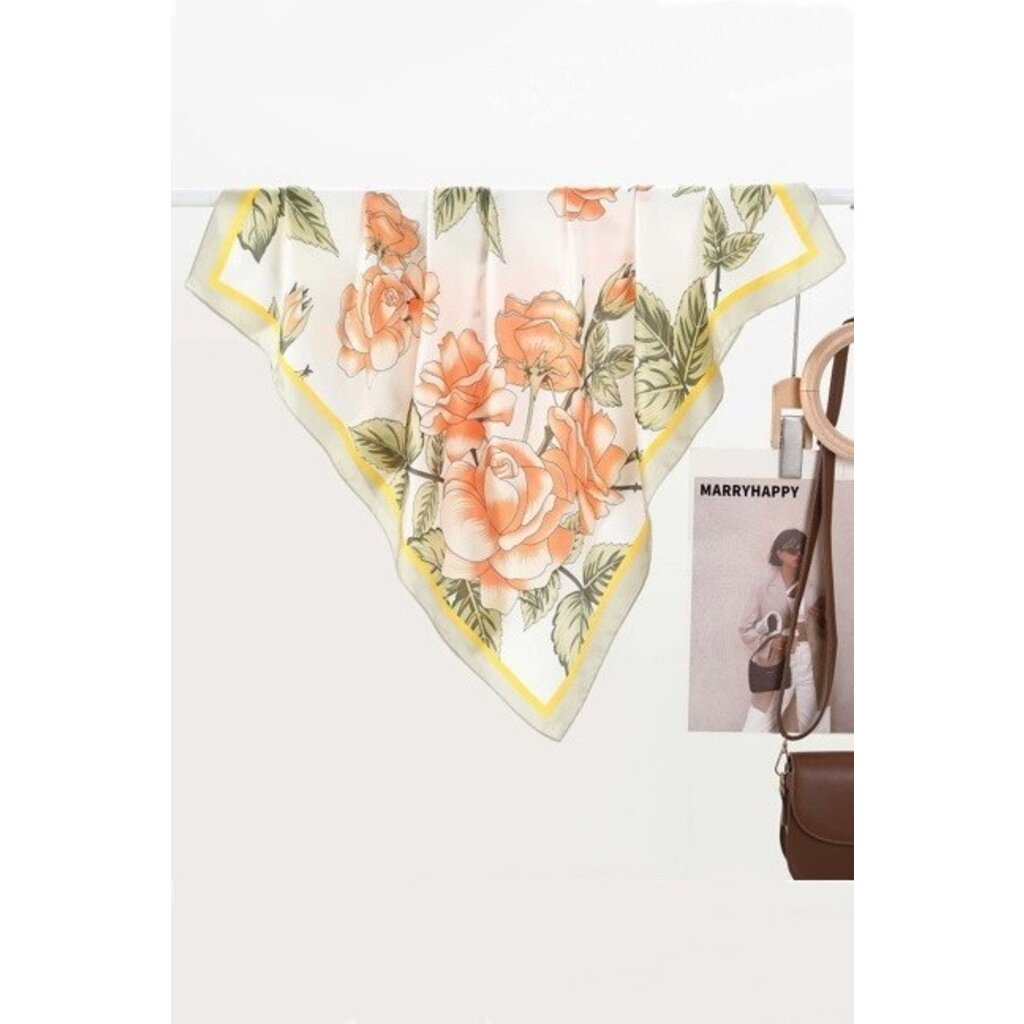 JOSSLYN Large Floral Print Bandana Scarf