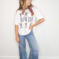 Project Social T Howdy Boots Perfect BF Tee