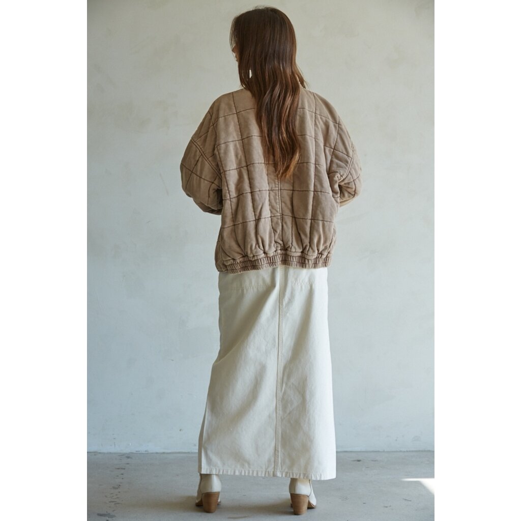 By Together Quilted Knit Mineral Washed Jacket