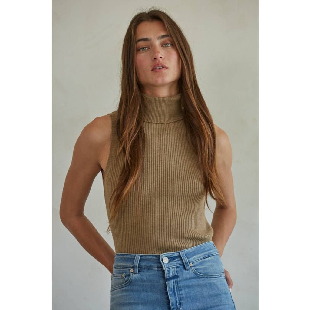 By Together Knit Turtleneck Pullover - Camel