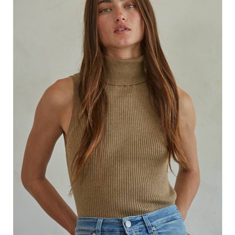 By Together Knit Turtleneck Pullover - Camel