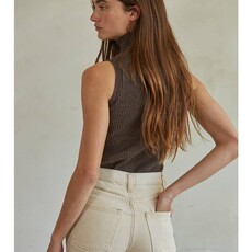 By Together Turtleneck Pullover Top -  Dark Chocolate