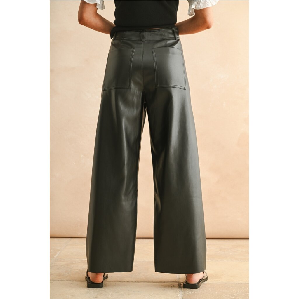 Miou Muse Pintuck Front Pleated Wide Straight Pants