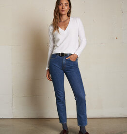 Perfect White Tee Fiona- Long Sleeve V Neck