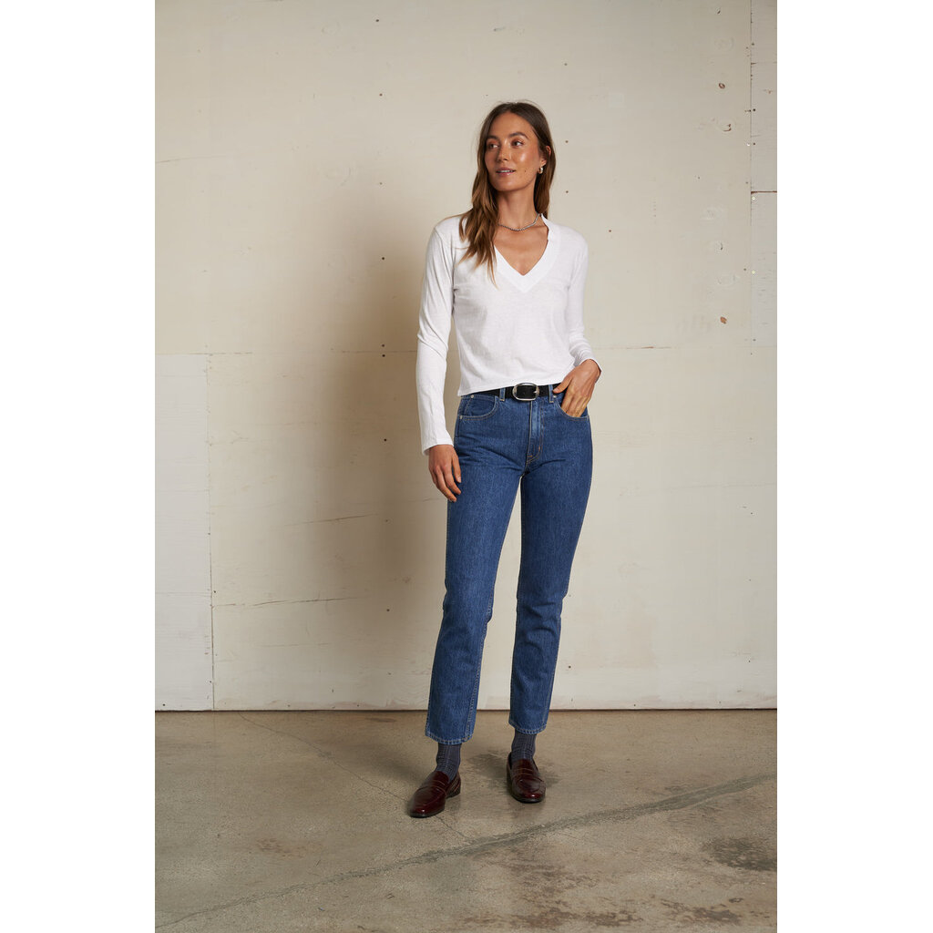 Perfect White Tee Fiona- Long Sleeve V Neck