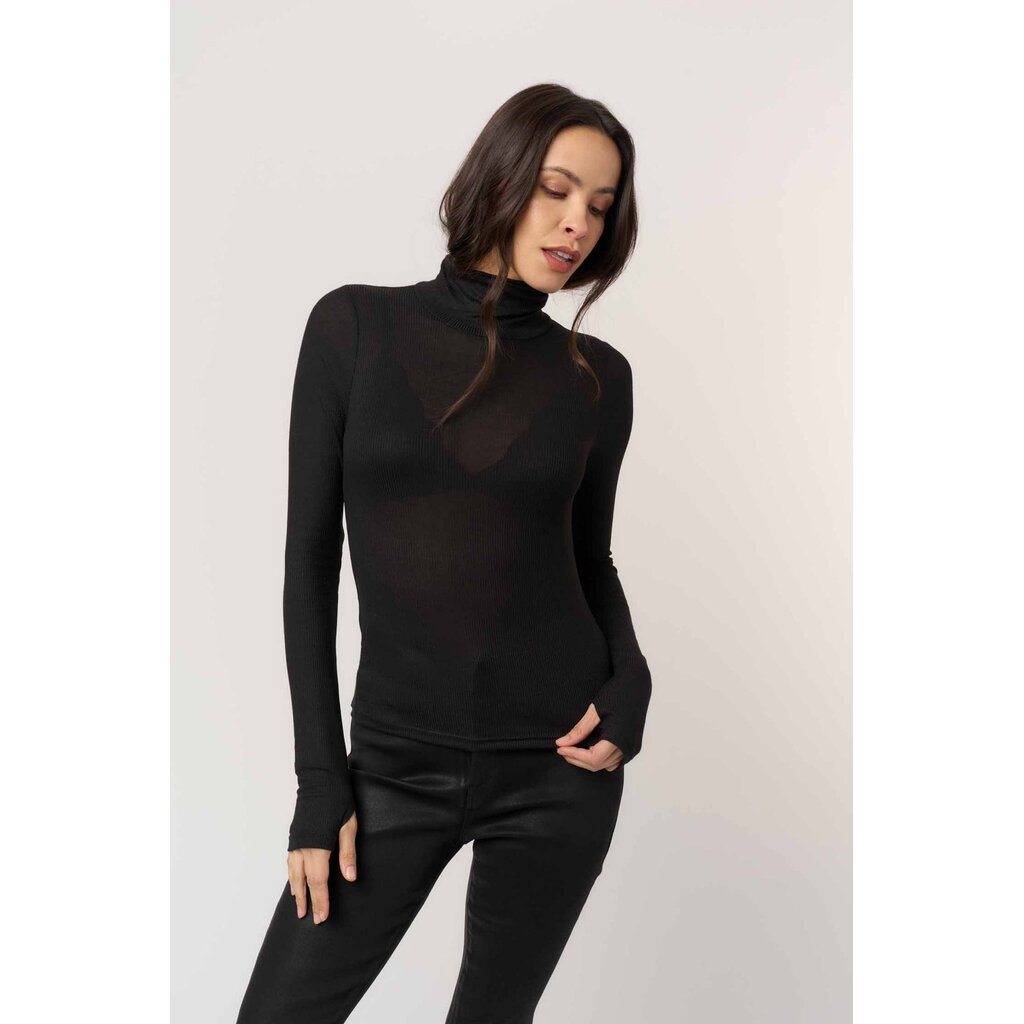 Project Social T Olive Longsleeve Rib Turtleneck - Black