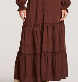 Saltwater Luxe Jaycee Midi Skirt-Chocolate