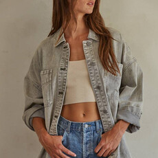 By Together Woven Cotton Washed Denim Jacket