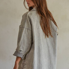 By Together Woven Cotton Washed Denim Jacket