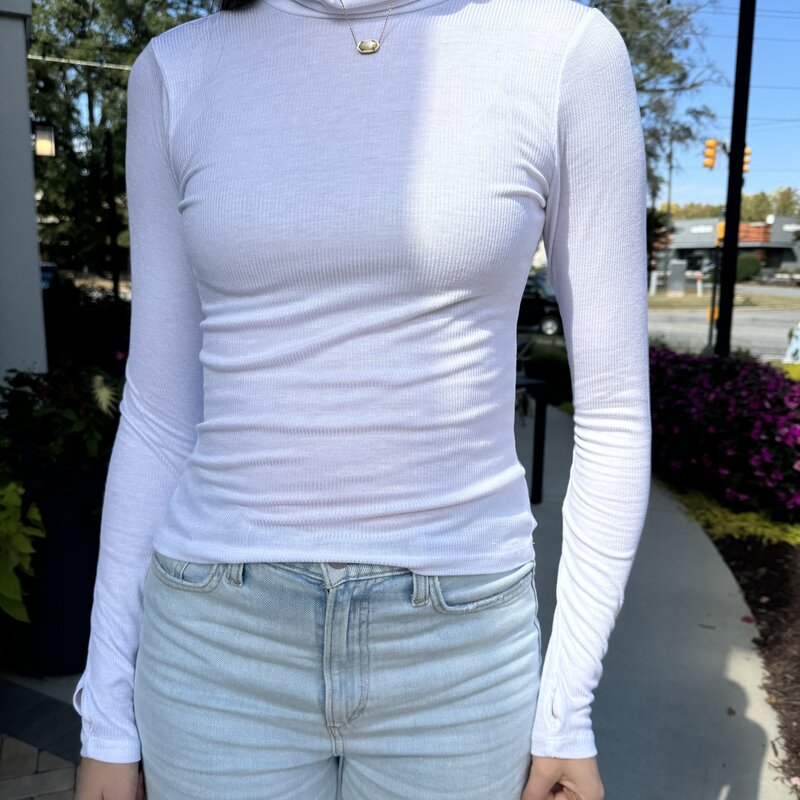 Project Social T Olive Longsleeve Rib Turtleneck - White
