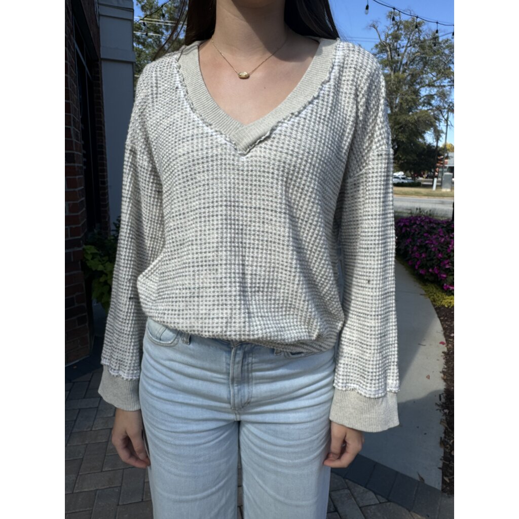 Project Social T Justina Brushed Thermal V-Neck Pullover