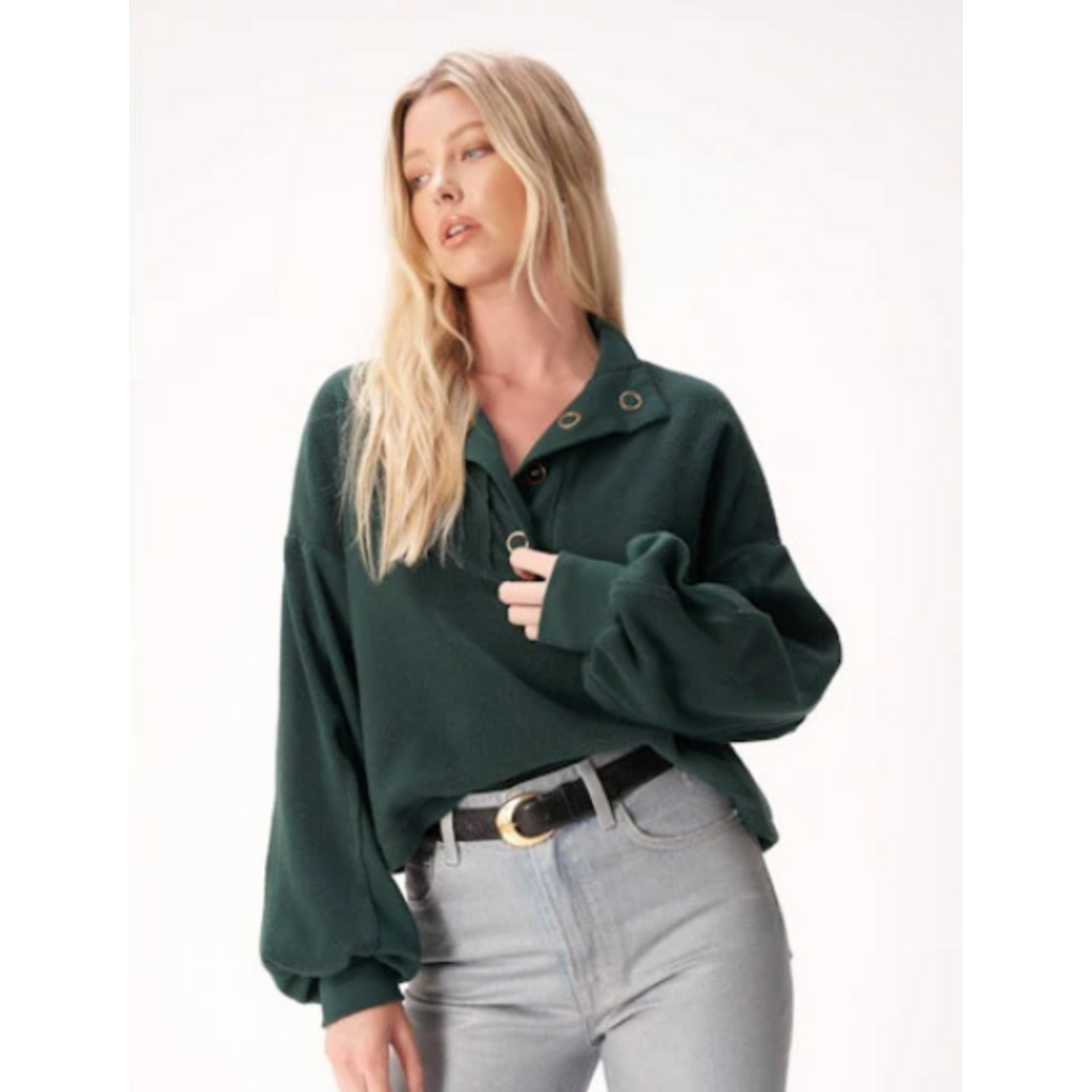 Project Social T Saturn Mixed Fleece Henley Sweatshirt