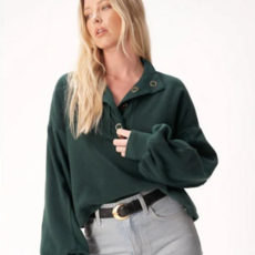 Project Social T Saturn Mixed Fleece Henley Sweatshirt