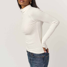 Project Social T Olive Longsleeve Rib Turtleneck - White