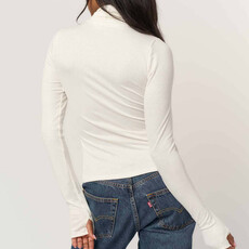 Project Social T Olive Longsleeve Rib Turtleneck - White