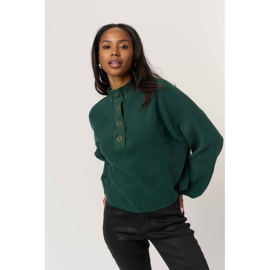 Project Social T Saturn Mixed Fleece Henley Sweatshirt