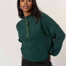 Project Social T Saturn Mixed Fleece Henley Sweatshirt