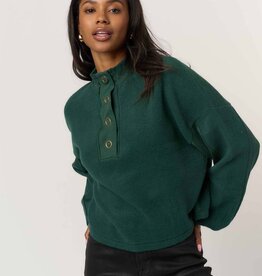 Project Social T Saturn Mixed Fleece Henley Sweatshirt