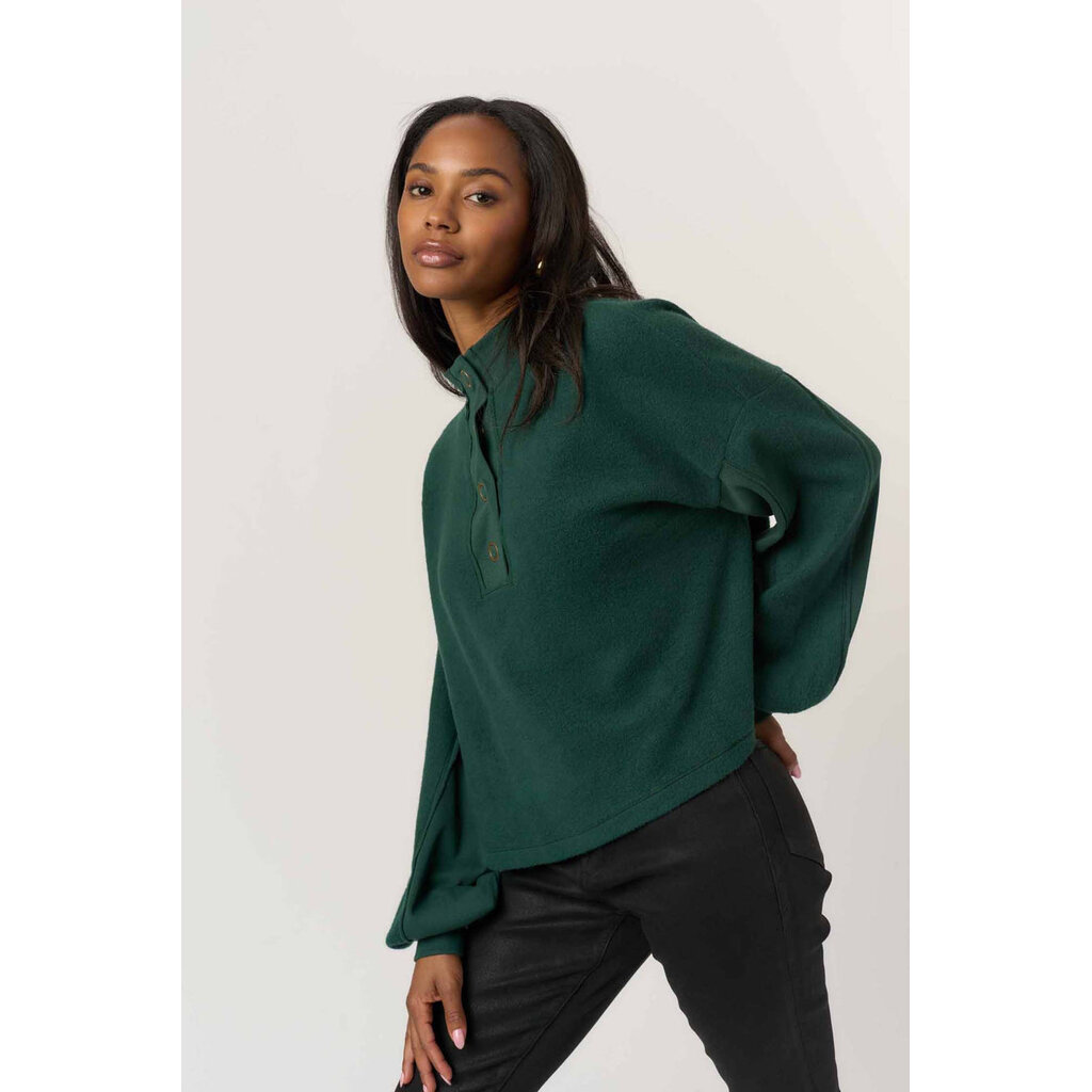 Project Social T Saturn Mixed Fleece Henley Sweatshirt