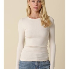 Olivaceous Abbey Long Sleeve Top-Cream
