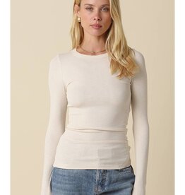 Olivaceous Abbey Long Sleeve Top-Cream
