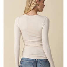 Olivaceous Abbey Long Sleeve Top-Cream