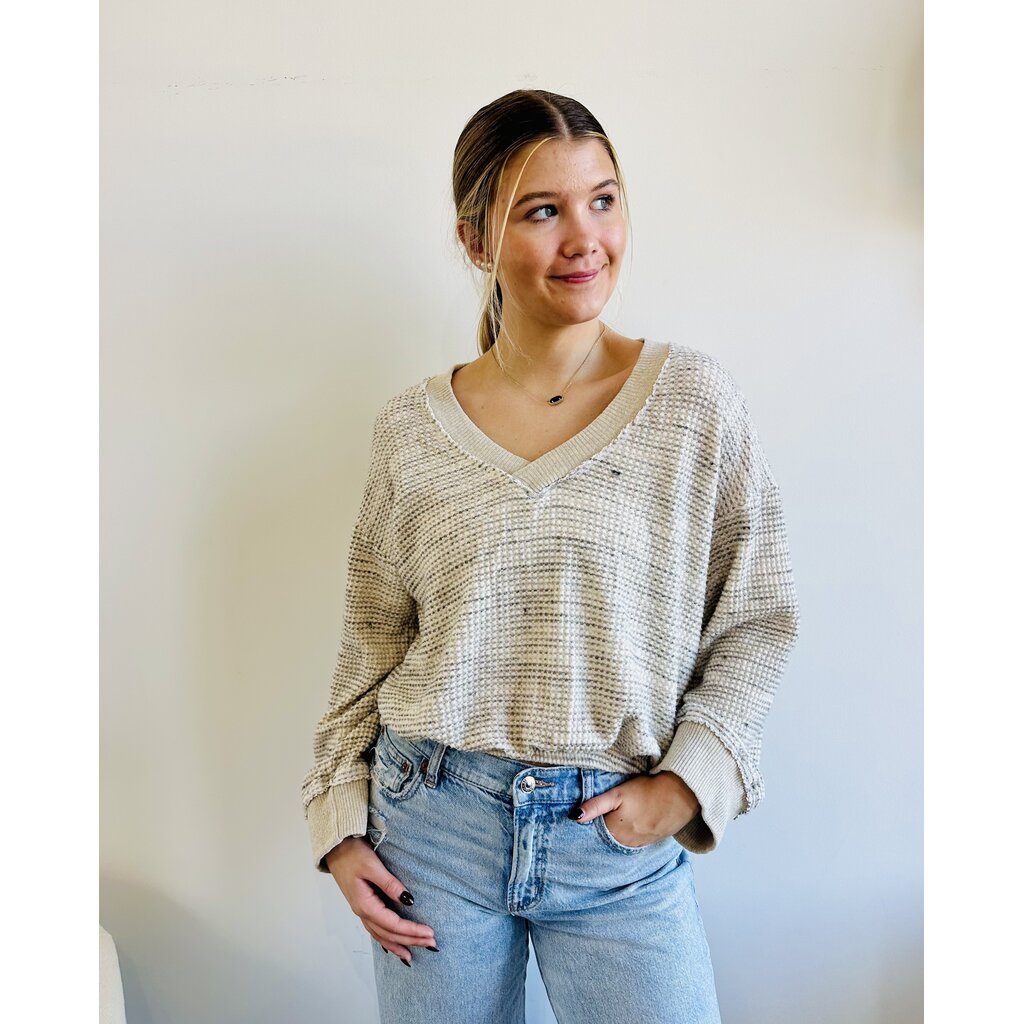 Project Social T Justina Brushed Thermal V-Neck Pullover