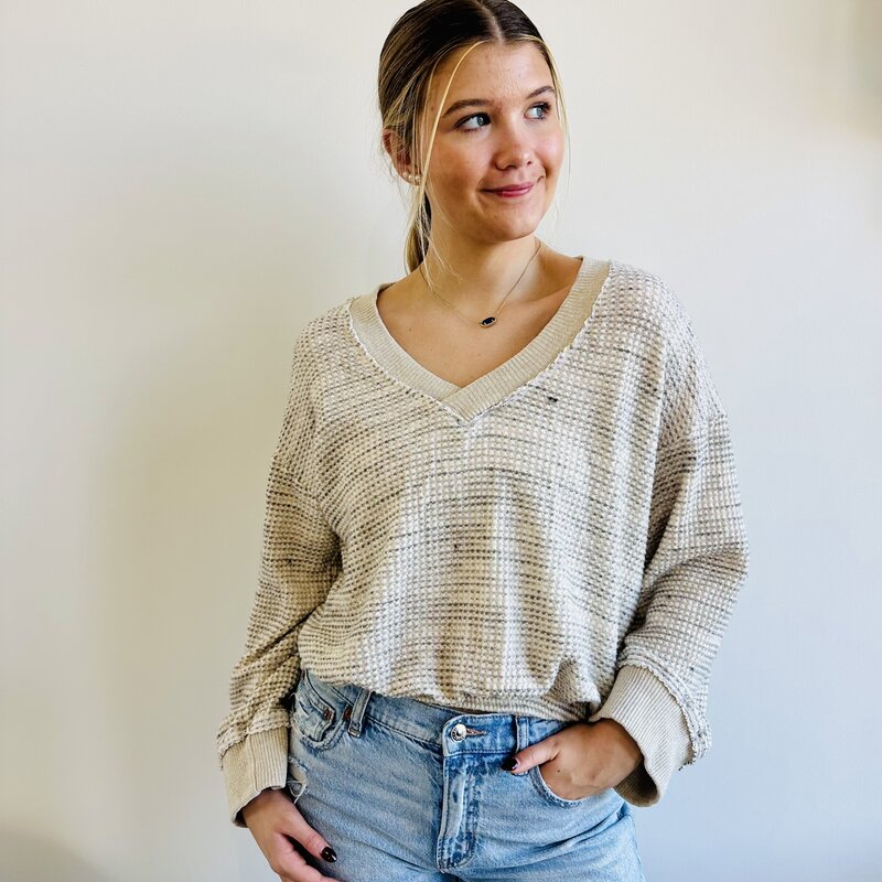 Project Social T Justina Brushed Thermal V-Neck Pullover