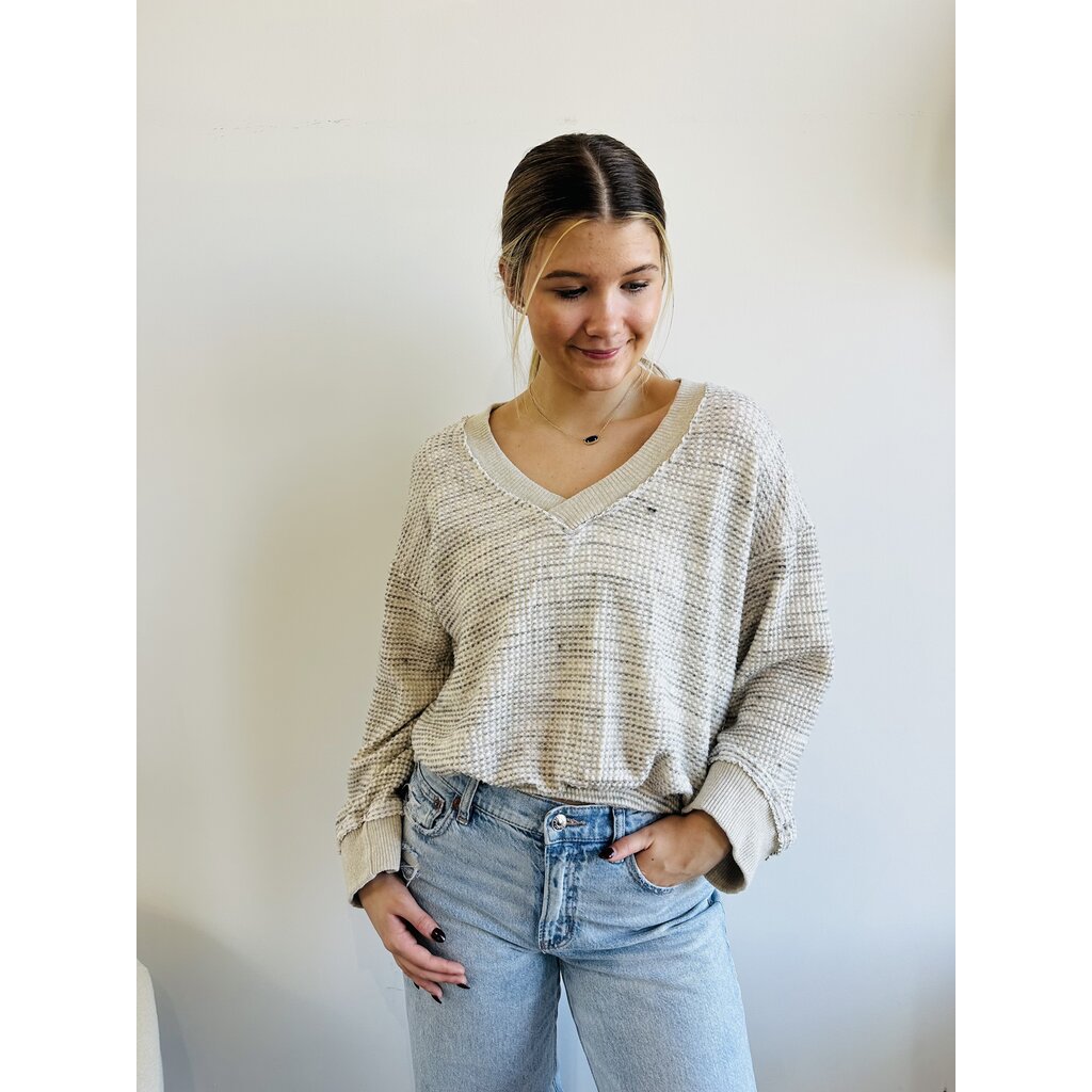 Project Social T Justina Brushed Thermal V-Neck Pullover