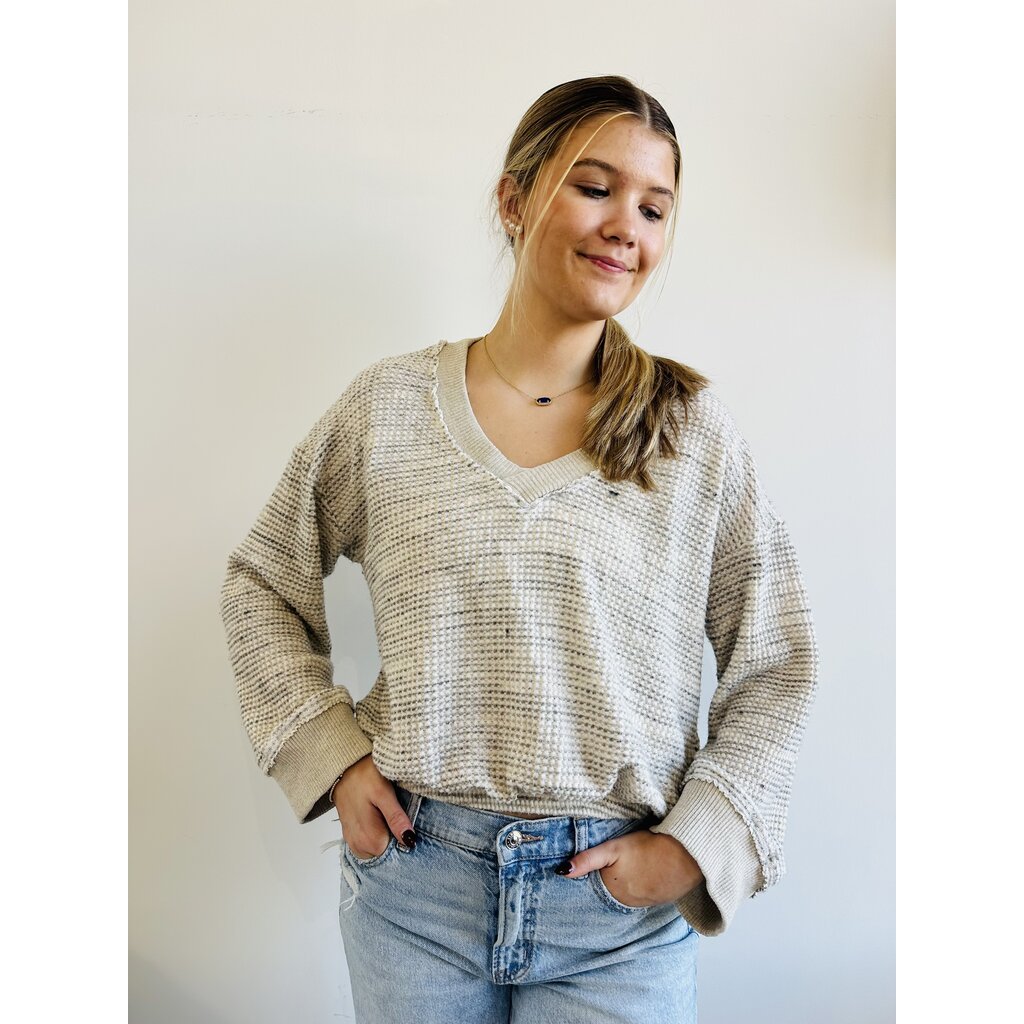 Project Social T Justina Brushed Thermal V-Neck Pullover