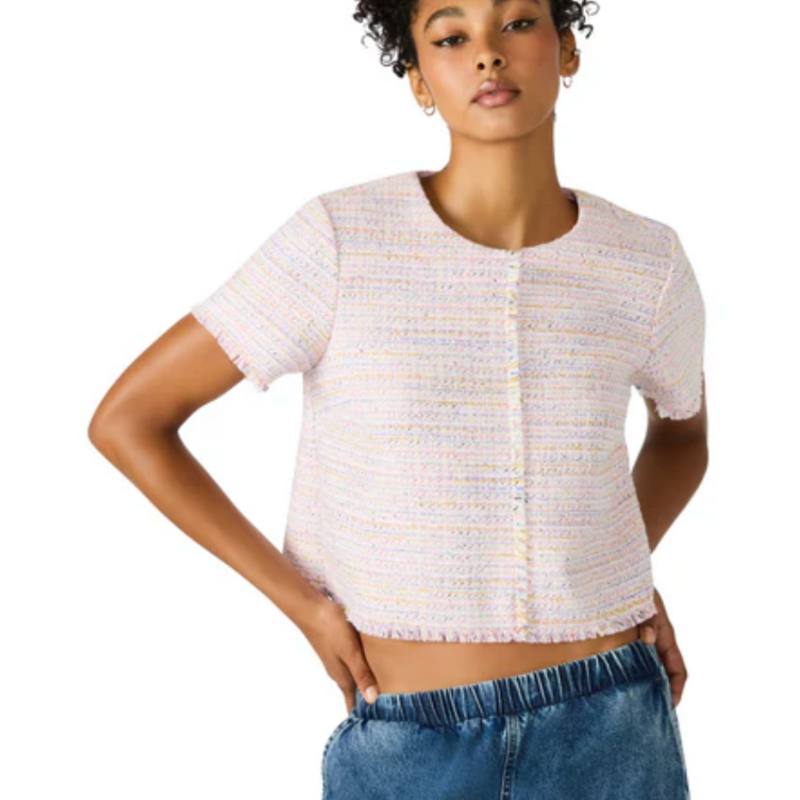 Steve Madden Addie Top-Blush Plaid