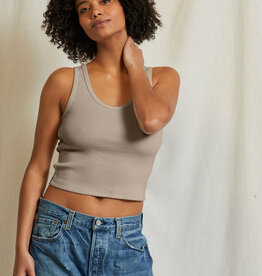 Perfect White Tee Blondie Rib Tank-Mushroom