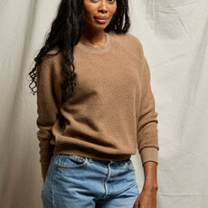 Perfect White Tee Ziggy Fleece Crewneck-Mocha