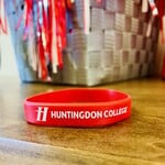 Silicone Wristband Huntingdon College with H logo