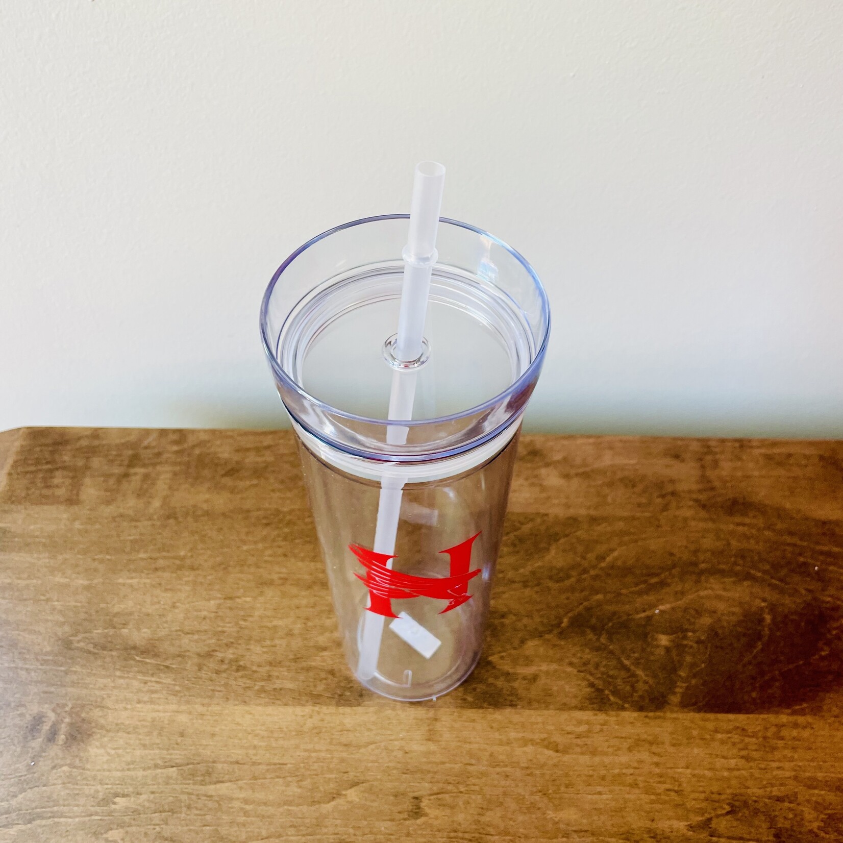 Clear Tumbler With Straw 22 oz