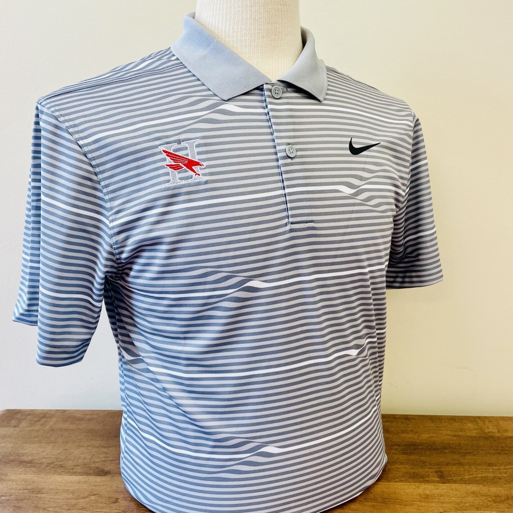 Nike Grey Stripe Polo