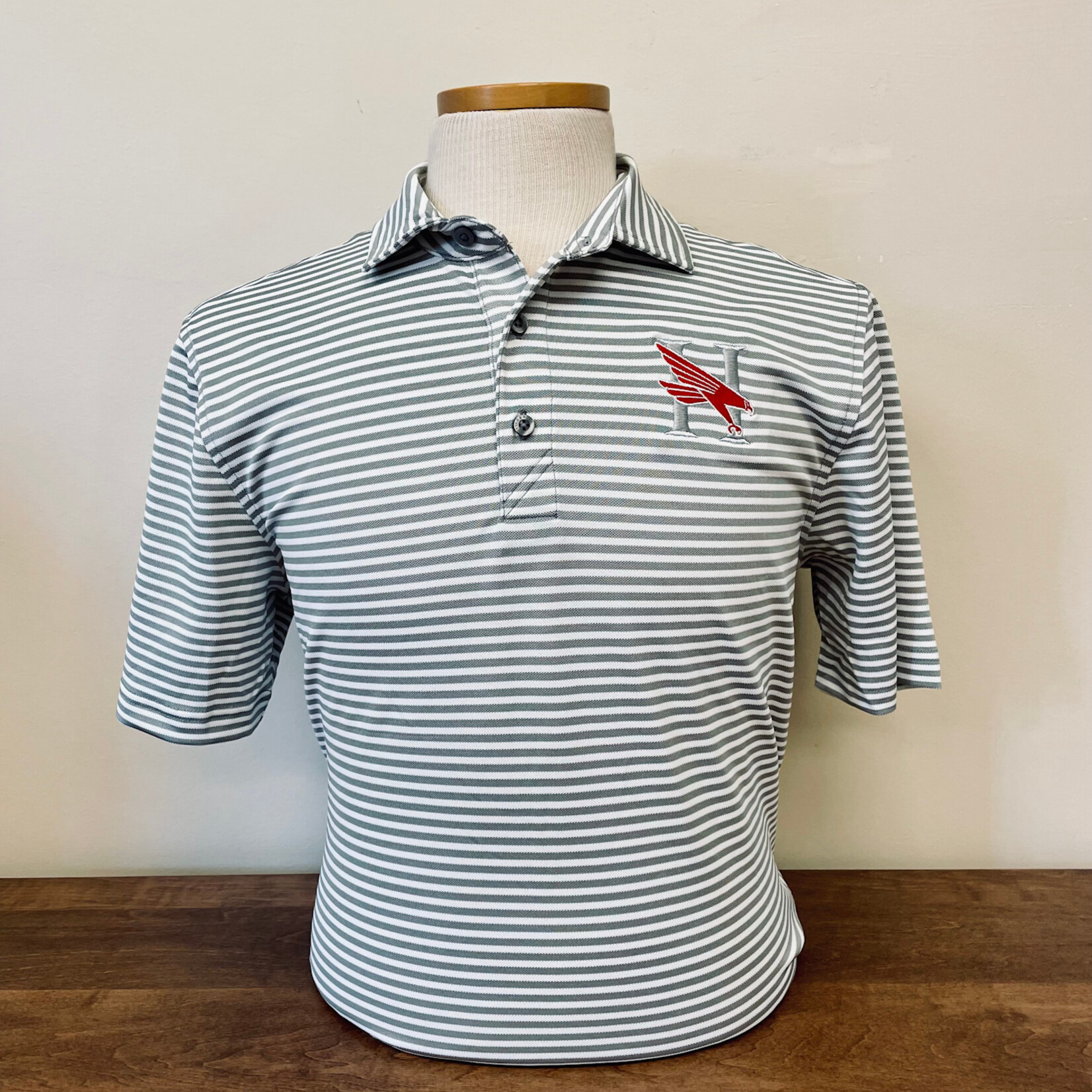 Cutter & Buck Pique Stripe Polo Hawk Logo