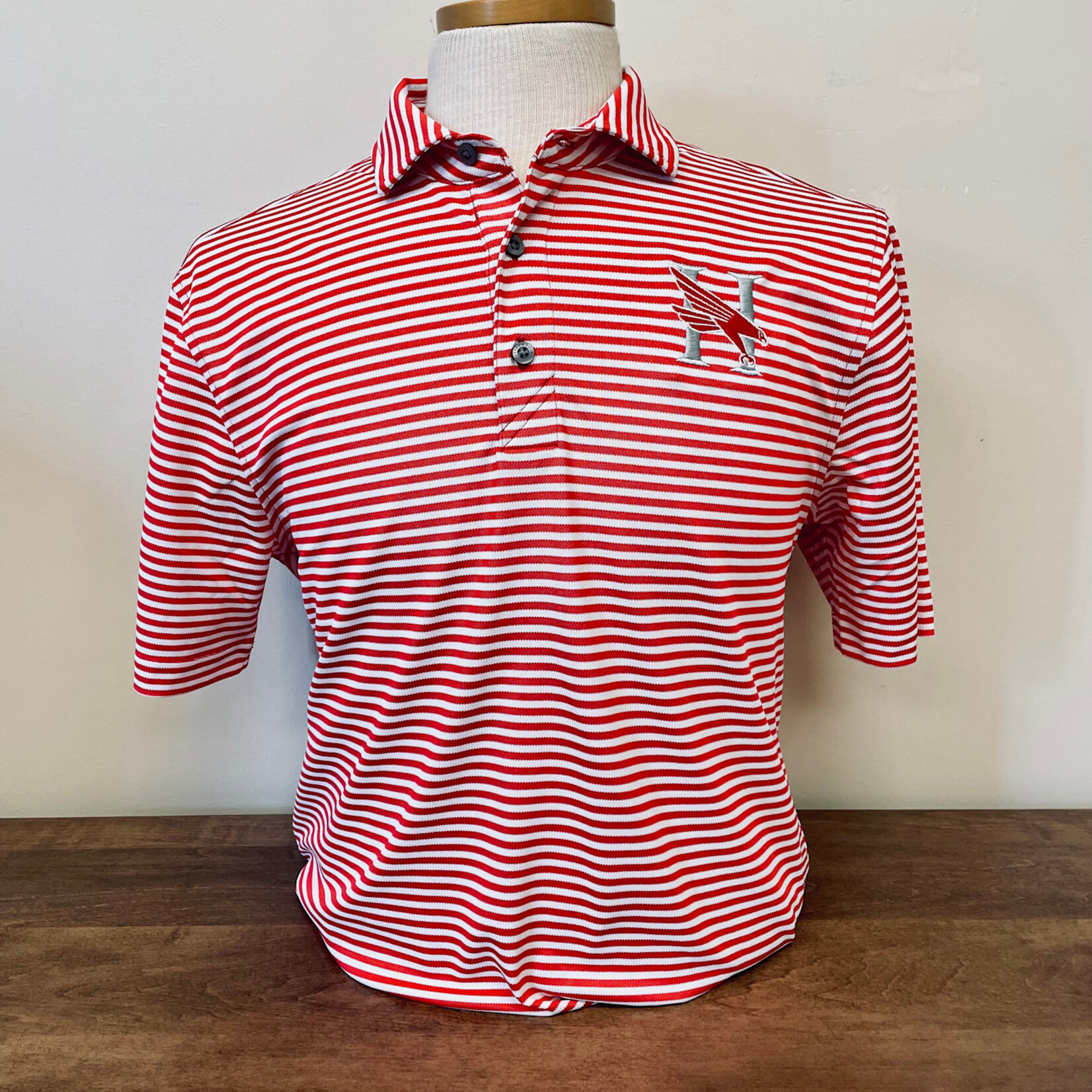 Cutter & Buck Pique Stripe Polo Hawk Logo