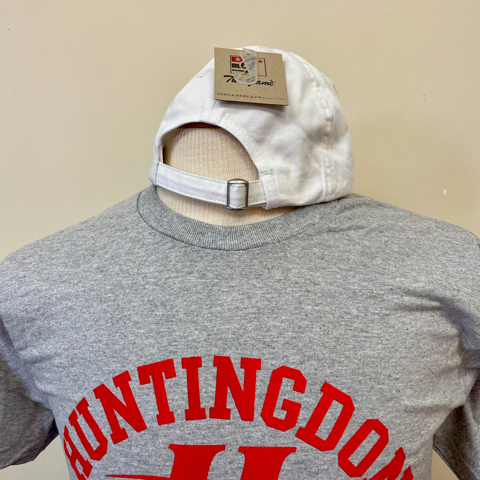 Cap and Tee Combo (white cap/grey shirt)