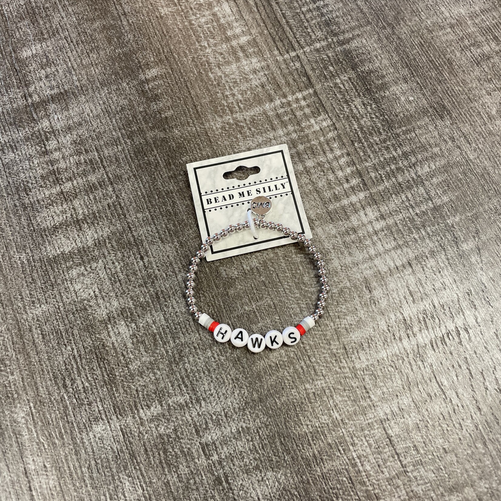 Collegiate Silver Beaded Bracelet