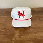 White cap w/red rope