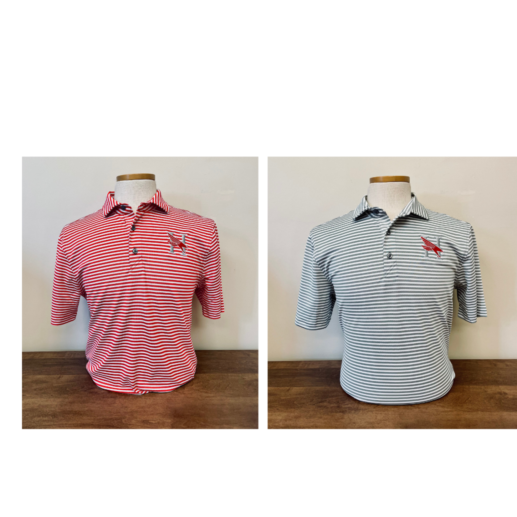Cutter & Buck Pique Stripe Polo Hawk Logo