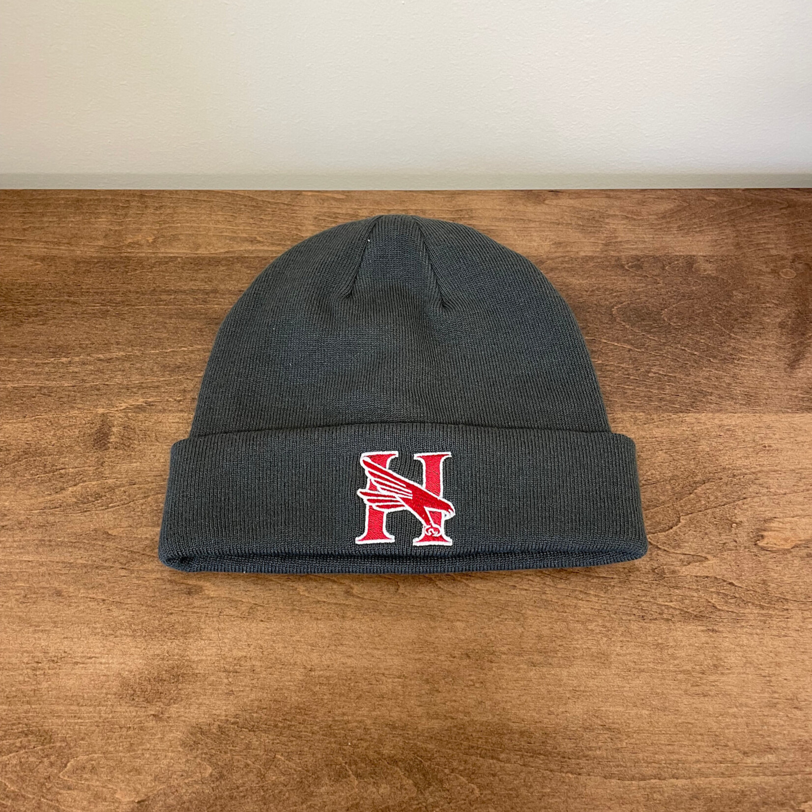 Charcoal Hawk Beanie Hawk Logo